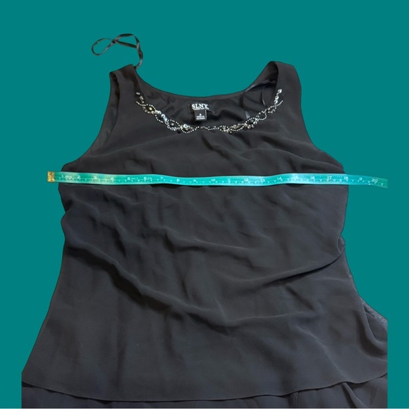 SIny Fashions Sleeveless Ruffle Dress Womens Size 8 Black Tiered Chiffon - Picture 4 of 6